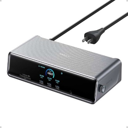 Picture of Anker Prime Docking Station (DL7400), 14-in-1 Triple Display, DisplayLink | 140W Max, Smart Display, Triple 4K@60Hz (2 HDMI+1 DP), for Windows Laptops (The Latest DisplayLink Driver Must Installed) ClimatePartner certified
