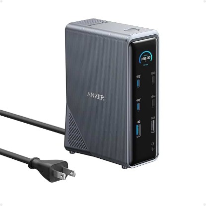 Picture of Anker Prime Docking Station, 14-in-1 Laptop Docking Station Dual Monitor | Dual 4K HDMI, 160W Max Output, 10Gbps Data Transfer, Smart Interface, Audio and Ethernet Ports for Dell, HP, Lenovo and More ClimatePartner certified