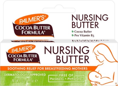 Picture of Palmer's Cocoa Butter Formula Nursing Butter for Breastfeeding (1.1 Oz) | Soothing relief for breastfeeding moms to help relieve sore, cracked nipples and leave skin soft. Dermatologically tested.