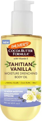 Picture of Palmer's Tahitian Vanilla Body Oil, Cocoa Butter Formula (6.5 Fl Oz) | Shea Butter & Vitamin E provide 72-hour hydration to protect, soothe dryness & soften skin. Dermatologist approved.