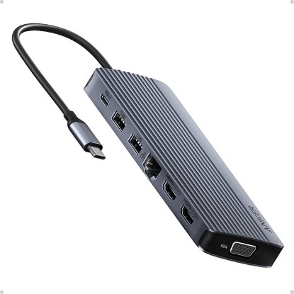Picture of Anker Laptop Docking Station 3 Monitors, 14in1 USBC Hub with Triple Display | Dual 4K HDMI USB C Docking Station, VGA, 80W Max PD, USBA and USBC Data Ports, for Dell XPS and More (Charger Not Included)