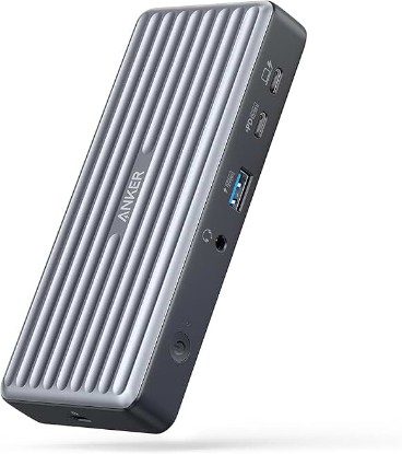 Picture of Anker USB-C Docking Station, PowerExpand 9-in-1 USB-C PD Dock for Laptops | 60W Charging for Laptop, 20W Charging for Peripherals, 4K HDMI and DisplayPort, 5Gbps Max Transfer, Ethernet, 3.5 mm Audio ClimatePartner certified