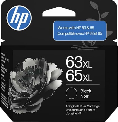 Picture of HP 63XL/65XL Black High-Yield Ink Cartridge (Replaces Both 63XL & 65XL) | Works with AMP; DeskJet 1100, 2100, 2600, 3600; Envy 4500, 5000; OfficeJet 3800, 4600, 5200 Series | B7RT5AN ECOLOGO