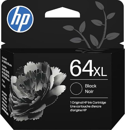 Picture of HP 64XL Black High-Yield Ink Cartridge | Works with Envy Inspire 7250e, 7950e; Envy Photo 6200, 7100, 7200, 7800, 7900; Tango Series | Eligible for Instant Ink | N9J92AN ECOLOGO