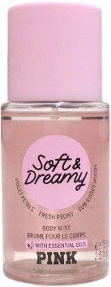 Picture of Victoria's Secret Pink Soft & Dreamy Scented Fragrance Body Mist 2.5 Fluid Ounce Spray With Essential Oils
