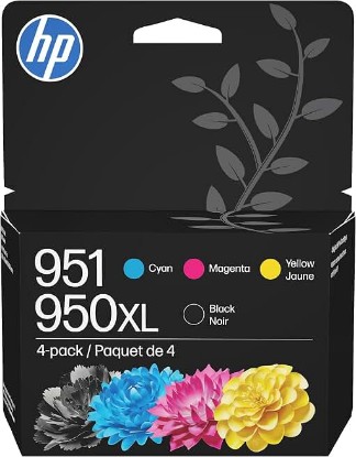 Picture of HP 950XL Black + 951 Cyan, Magenta, Yellow Ink (Black XL + CMY) | Works OfficeJet 8600 OfficeJet Pro 251dw, 276dw, 8100, 8610, 8615, 8620, 8625, 8630 | C2P01FN