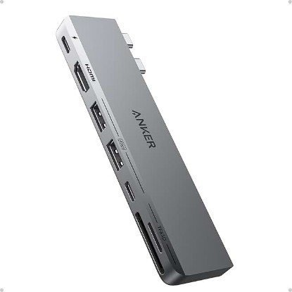 Picture of Anker USB-C Hub for MacBook, 7-in-2 Mac Dock with 4K@60Hz HDMI | Thunderbolt 4 Compatible, USB-C and 2 USB-A 5Gbps Data Ports, for MacBook Pro, MacBook Air M4/M5 and More (Not Work with Neo) ClimatePartner certified