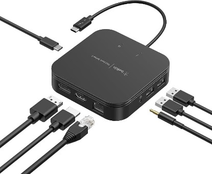 Picture of Belkin Thunderbolt 3 Dock Core With Thunderbolt 3 Cable - Usb C Hub - 7-In-1 Docking Station For Macs & Windows, 60W Upstream Charging, With Gigabit Ethernet, Displayport & Audio Ports | USB-C dock, dual display, laptop expansion hub, MacBook, home office, ethernet
