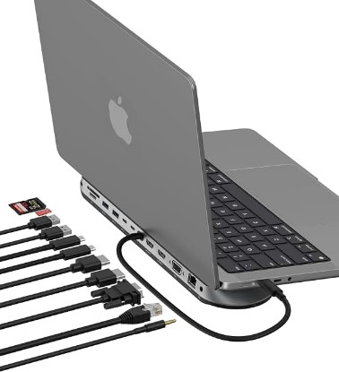 Picture of Belkin USB-C Multiport Adapter, Space Gray | Expands USB-C laptop connectivity for MacBook, Chromebook, and PC, compact design for desk or travel, space gray finish