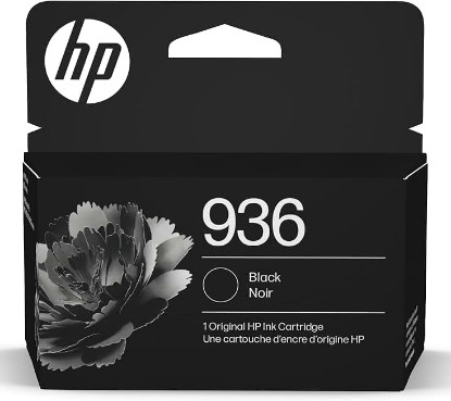 Picture of HP 936 Black Ink Cartridge | Works with OfficeJet 9120, OfficeJet Pro 9110, 9120, 9130 Series, Wide Format 9730 | Eligible for Instant Ink | 4S6V2LN ECOLOGO