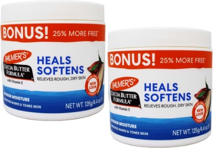 Picture of Palmer's Cocoa Butter Formula with Vitamin E, Body Moisturizer, Relieves Rough, Dry Skin, Smoothes Marks & Tones Skin, ("Bonus") 4.4 OZ Jar - 2 Pack