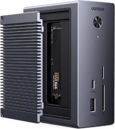 Picture of UGREEN Revodok NVMe 10-in-1 Docking Station 4K@60Hz HDMI | M.2 NVMe SSD Enclosure, 10Gbps USB-C/A, 100W PD Charging, Gigabit Ethernet, SD/TF for MacBook M5, Mac mini M4, Windows Laptop