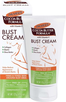Picture of Palmer's Bust Cream for Pregnancy & Stretch Marks (4.4 Oz - Pack of 3) | With Cocoa Butter, Vitamin E, Collagen, Elastin & Shea Butter to help reduce stretch marks while firming the bust area