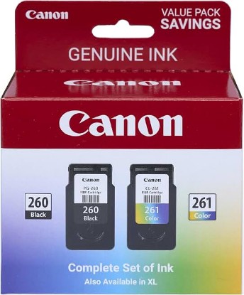 Picture of Canon PG-260 / CLI-261 Genuine Ink Value Pack (2 Cartridges), Compatible with TS5320, TR7020 | Compatible with TS5320, TR7020