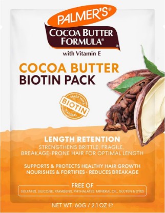 Picture of Palmer's Cocoa Butter & Biotin Length Retention Hair Growth Pack (2.1 Oz) | Intense Strengthening Hair Treatment for Brittle, Fragile & Breakage-Prone Hair for Optimal Length, Deeply Penetrates