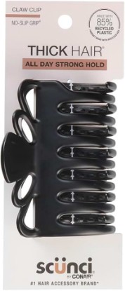 Picture of Scunci by Conair claw clips for thick hair - hair accessories for women- claw clip - for all hair types - trendy hair accessories -Black- 1 Count