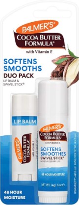 Picture of Palmer's Cocoa Butter Formula Lip Balm & Moisturizing Swivel Stick Duo | Provides all-day moisturization to soften & protect lips, dry patches, marks & scars with Vitamin E and 48 hour moisture