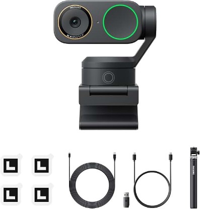 Picture of Insta360 Link 2 Pro Creator Bundle – 4K PTZ Webcam for PC/Mac, 1/1.3” Sensor, Low-Light, AI Tracking, HDR, Directional Noise-Canceling Mics, Supports Stream Deck, Zoom, Twitch for Streaming