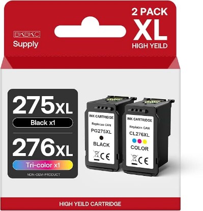 Picture of PG-275XL CL-276XL Ink Replacement for Canon 275 and 276 Ink Cartridges Remanufactured 275XL 276XL Ink Compatible with TS3500 TS3520 TS3522 TS3700 TS3720 TS3722 TR4700 TR4720 TR4722 TR4723 Printers