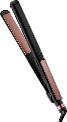 Picture of INFINITI PRO CONAIR Rose Gold Ceramic Flat Iron Hair Straightener, 1-Inch Flat Iron with Extra-Long Plates, including a Floating Plate, Advanced Heat Technology, Black