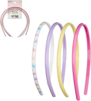 Picture of Conair Scunci Effortless Beauty Skinny headband -plastic Headbands for Women - hair accessories for women - trendy girl gifts - Assorted Pastel - 4 Count