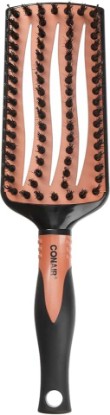 Picture of Conair Quick Blow-Dry Pro Vented Porcupine Hairbrush with Mixed Boar and Nylon Bristles, Copper Plate for Even Heat Distribution, Vented Design for Airflow, and Oil-Distributing Bristles for Shine