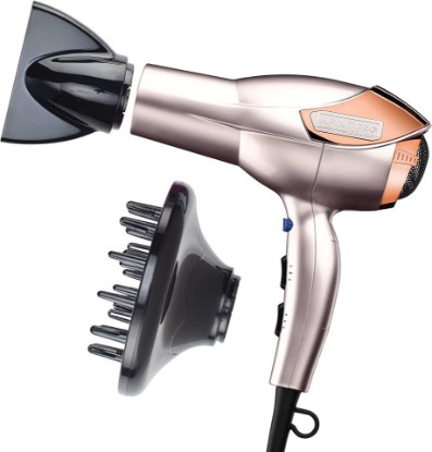 Picture of INFINITIPRO BY CONAIR Hair Dryer with Diffuser | Volume and Shine Pro AC Motor Blow Dryer | Includes Diffuser and Concentrator | Rose Gold