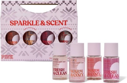 Picture of Victoria's Secret PINK 4 Piece Sparkle & Scent Shimmer Fragrance Gift Set