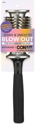 Picture of Conair Shiny & Smooth Blowout Brush for Coarse & Thick Hair – Detangling & Smoothing Round Brush, Adds Shine & Reduces Frizz, Ideal for Blow-Drying & Styling, Soft Bristles for Gentle Control