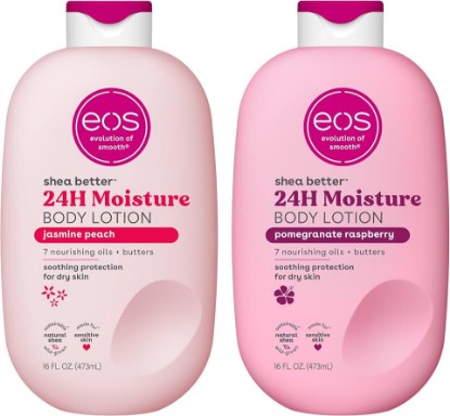 Picture of eos Shea Better Body Lotion Set- Jasmine Peach & Pomegranate Raspberry, 16 fl oz, 2-Pack