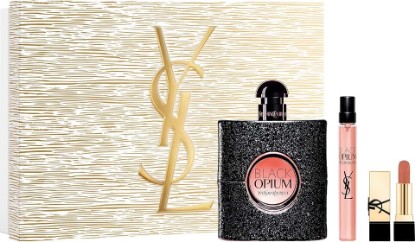 Picture of Black Opium by Yves Saint Laurent for Women - 3 Pc Gift Set 3oz EDP Spray, 0.33oz EDP Spray (Mini), 0.04oz Rouge A Levres Lipstick - 44 Nu Muse