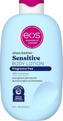 Picture of eos Shea Better Sensitive Skin Body Lotion- Fragrance Free, 48HR Moisture, 16 fl oz