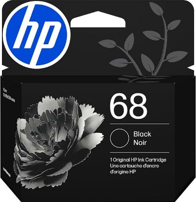 Picture of HP 68 Black Ink Cartridge | Works with Envy 6100e, 6500e Series | 7FP21TN ECOLOGO