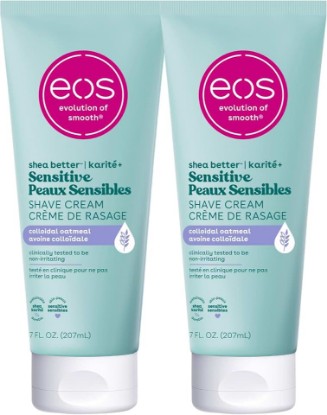 Picture of eos Shea Better Sensitive Skin Women's Shave Cream- Fragrance-Free, 2-pack of 7 oz containers [Amazon-developed Certification] Compact by Design