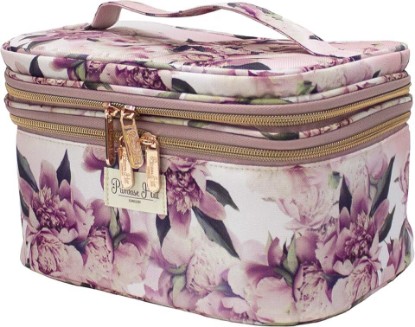 Picture of Conair Travel Makeup Bag, Large Toiletry and Cosmetic Bag, Perfect Size for Use At Home or Travel, Train Case Shape in Pink Floral Print