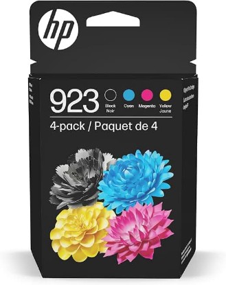 Picture of HP 923 Black, Cyan, Magenta, Yellow Ink Cartridges (4-Pack) | Works with OfficeJet 8120, Pro 8130 Series | 6C3Y6LN ECOLOGO