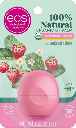 Picture of eos 100% Natural & Organic Lip Balm- Strawberry Sorbet, 0.25 oz USDA Organic