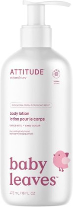 Picture of ATTITUDE Baby Lotion, Fragrance-Free Gentle Daily Hydration, Helps Keep Skin Soft & Smooth, EWG Verified, Dermatologically Tested, Vegan, Unscented, 16 Fl Oz EWG Verified