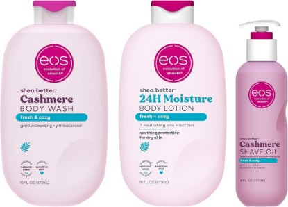 Picture of eos Shower Essentials Bundle- Body Lotion, Body Wash, Shave Oil - Fresh & Cozy