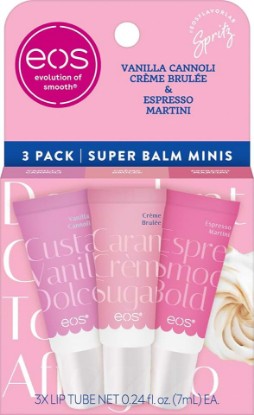 Picture of eos Limited Edition 24H Moisture Mini Super Balm, Dolce Vita - Hydrating, Moisturizing Lip Treatment, For Dry Lips, Travel Size, Shea Butter, Cruelty-Free, 0.169 fl oz, 3-Pack