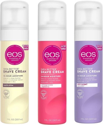 Picture of eos Ultra Moisturizing Shave Cream Variety Pack: Pomegranate-Raspberry, Lavender Jasmine, Vanilla Bliss - 3 x 7.0 Ounce