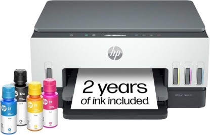 Picture of HP Smart Tank 6001 Wireless All-in-One Ink Tank Printer, Scanner, Copier with 2 Years of Ink Included, Best-for-Home, Cartridge-Free Refillable, AI-Enabled (2H0B9A) EPEAT