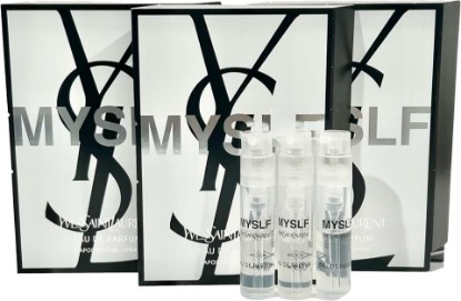 Picture of Yves Saint Laurent MYSLF YSL Sample Spray Perfume Trial Size Partially Filled Vials 1.2 ml / 0.04 fl oz (set of 3), Black
