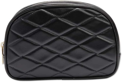 Picture of Conair Small Makeup Bag, Cosmetic Bag for Everyday Touch-Ups or Jewelery, Perfect Size for Purse or Carry-On, Small Organizer Shape in Black Diamond Quilt