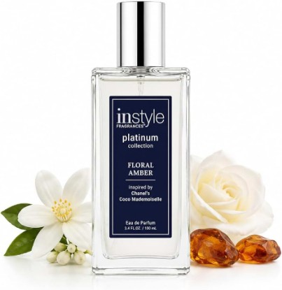 Picture of Instyle Fragrances Platinum Collection Floral Amber, CLEAN, Vegan | Inspired by Cha.nel’s Coc.o Made.moiselle, Women’s Eau de Parfum, Paraben-Free, Never Tested on Animals, 3.4 fl.oz.