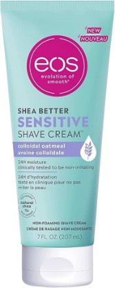 Picture of eos Shea Better Sensitive Shaving Cream, Women's Shave Cream, Fragrance-Free, Skin Care and Lotion with Colloidal Oatmeal, 24-Hour Hydration, 7 fl oz