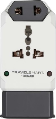 Picture of Conair Universal Travel Adapter with USB, European Plug Adapter with Surge Protection, All-in-One Travel Adapter Worldwide