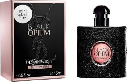 Picture of Yves Saint Laurent Black Opium Perfume for Women Mini EDP Splash 0.25 Ounce | Designer perfume mini, luxury fragrance, pocket size, fragrance sampler, collectible miniature, beauty gift for women