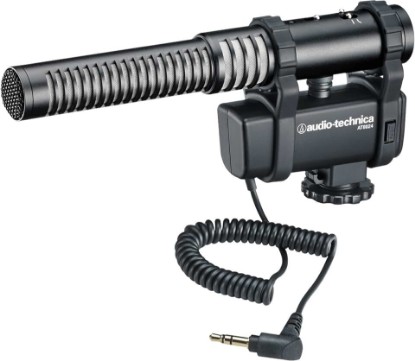 Picture of Audio-Technica AT8024 Stereo/Mono Camera-Mount Condenser Microphone, Black