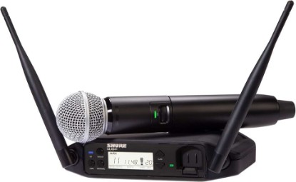 Picture of Shure GLXD24+/SM58 Digital Wireless Vocal System - Z3 Band | 12-hour battery and 100 ft range with SM58 handheld vocal mic and single-channel receiver for live vocals